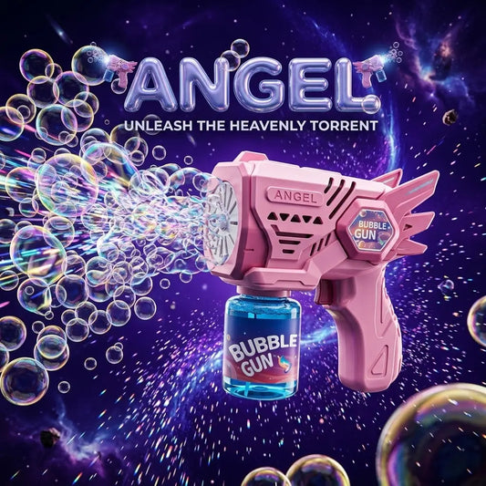 Automatic Angel-Wing Bubble Blaster – Rechargeable Bubble Machine with LED Lights DAHONPA