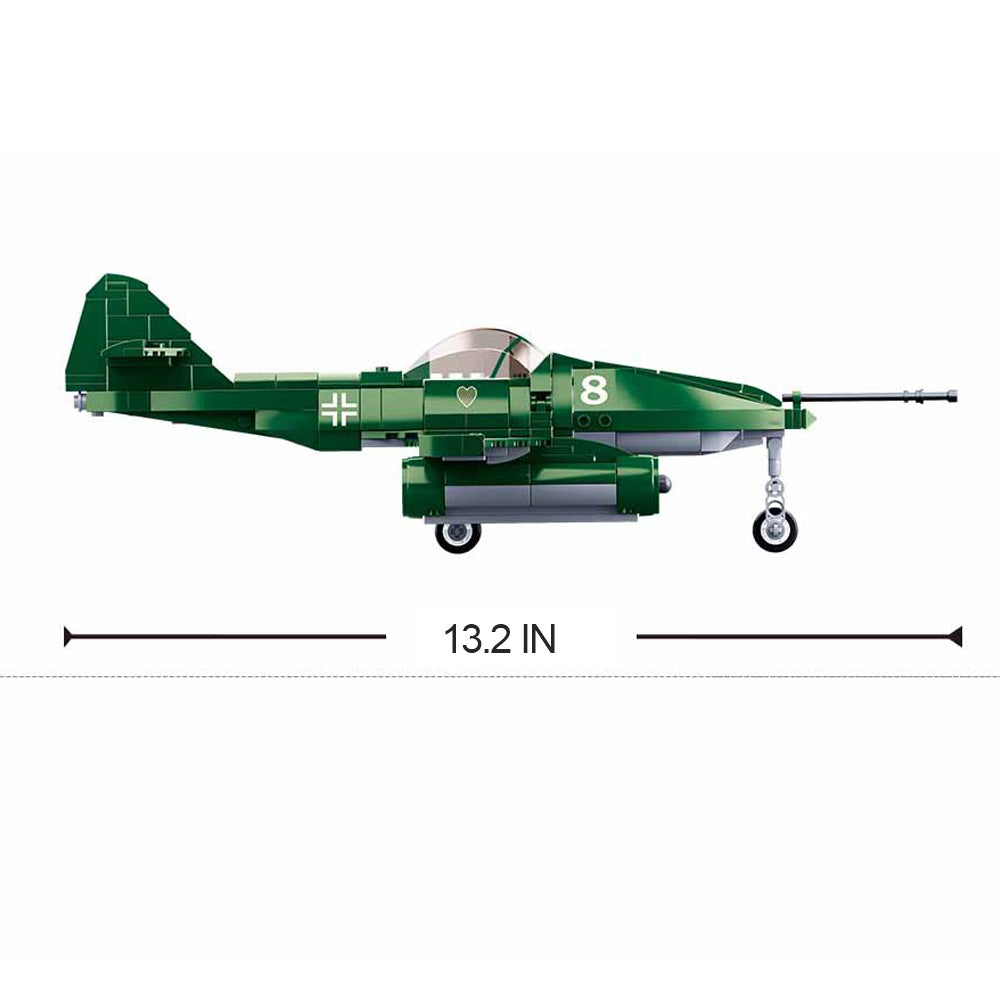 DAHONPA Military Series ME-262 Type Jet Army Fighter Building Blocks Set with 338 Pieces