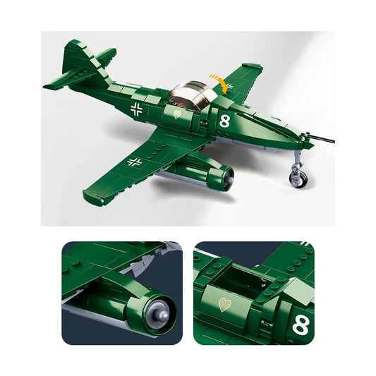 DAHONPA Military Series ME-262 Type Jet Army Fighter Building Blocks Set with 338 Pieces DAHONPA
