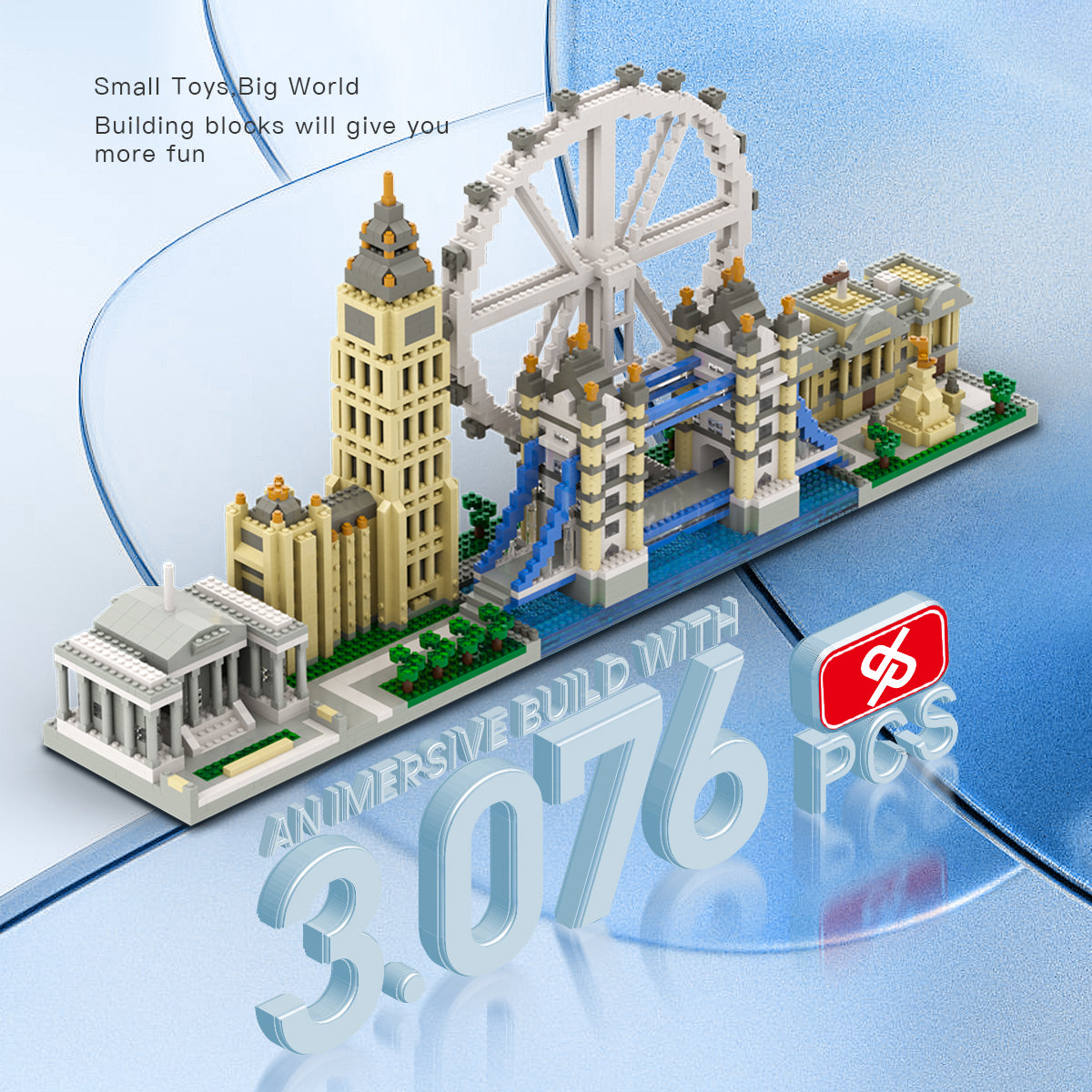 DAHONPA Architecture Series London Skyline Micro Mini Building Blocks Set with 3076 Pieces