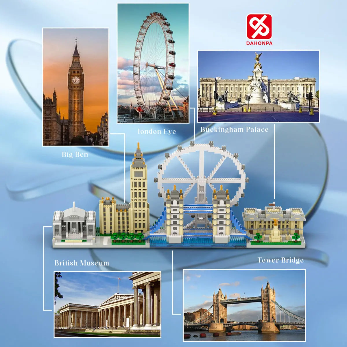 DAHONPA Architecture Series London Skyline Micro Mini Building Blocks Set with 3076 Pieces OXCTOY
