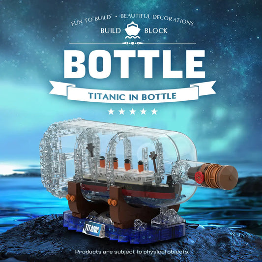 DAHONPA Ship Series Titanic Ship in a Bottle Building Blocks Set with 878 Pieces DAHONPA