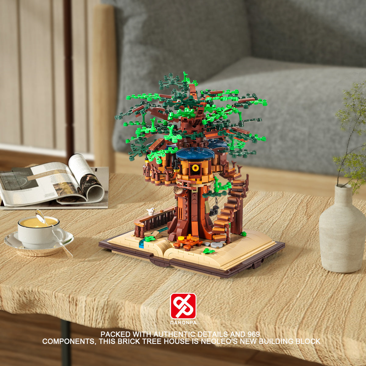 DAHONPA Grimoire Series Tree House Building Blocks Toys Set with 969 Pieces