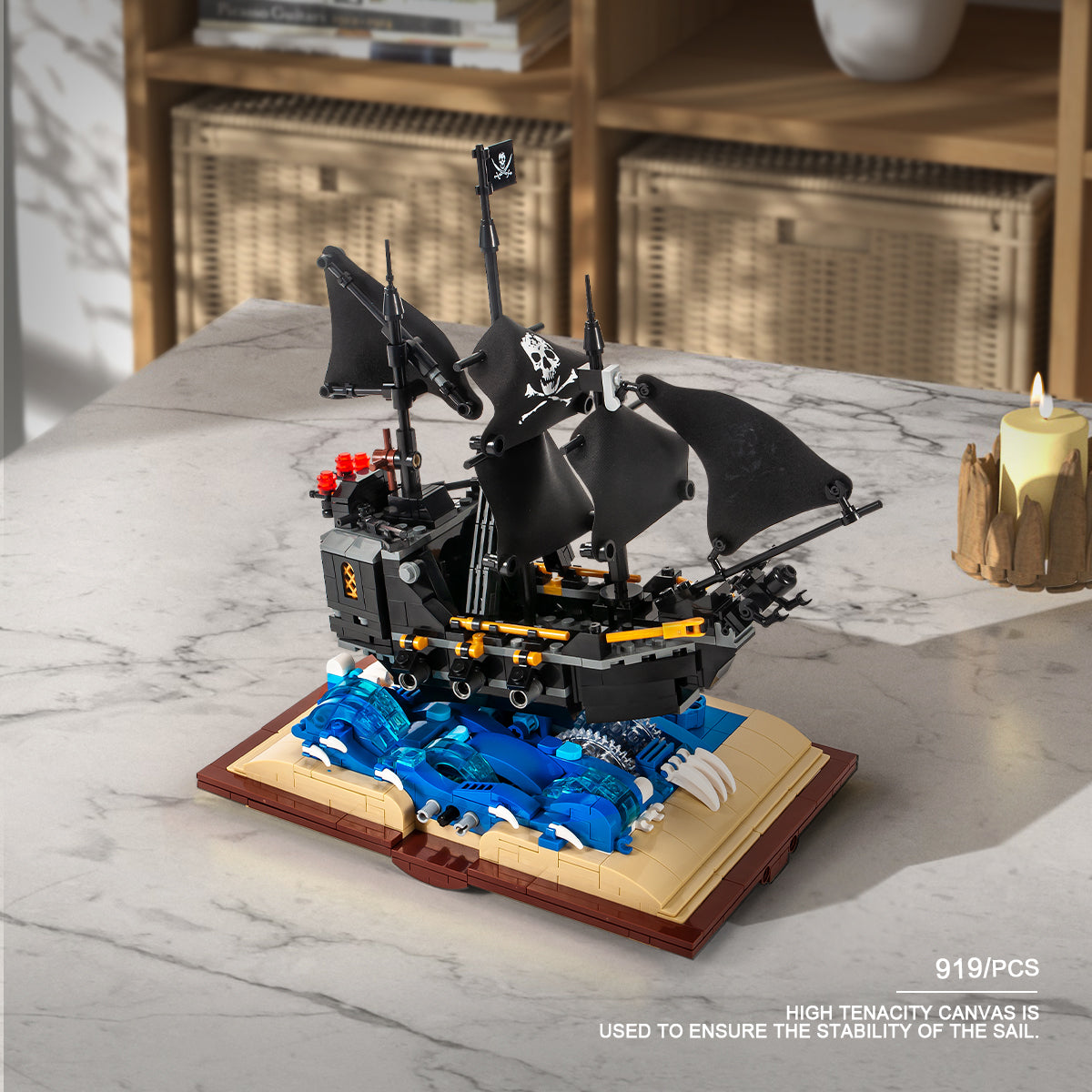 DAHONPA Grimoire Series Black Pearl Ship Building Blocks Toy Set with 919 Pieces
