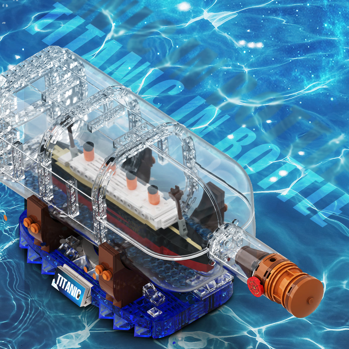 DAHONPA Ship Series Titanic Ship in a Bottle Building Blocks Set with 878 Pieces