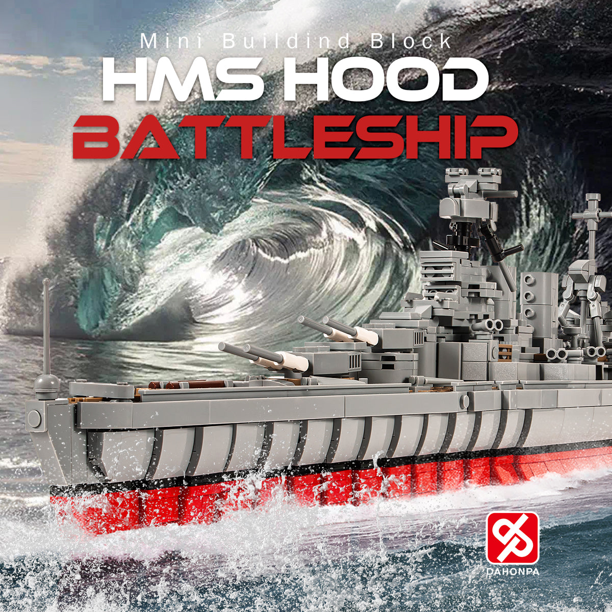 DAHONPA Ship Series HMS Hood Battleship Building Blocks Set with 1731 Pieces