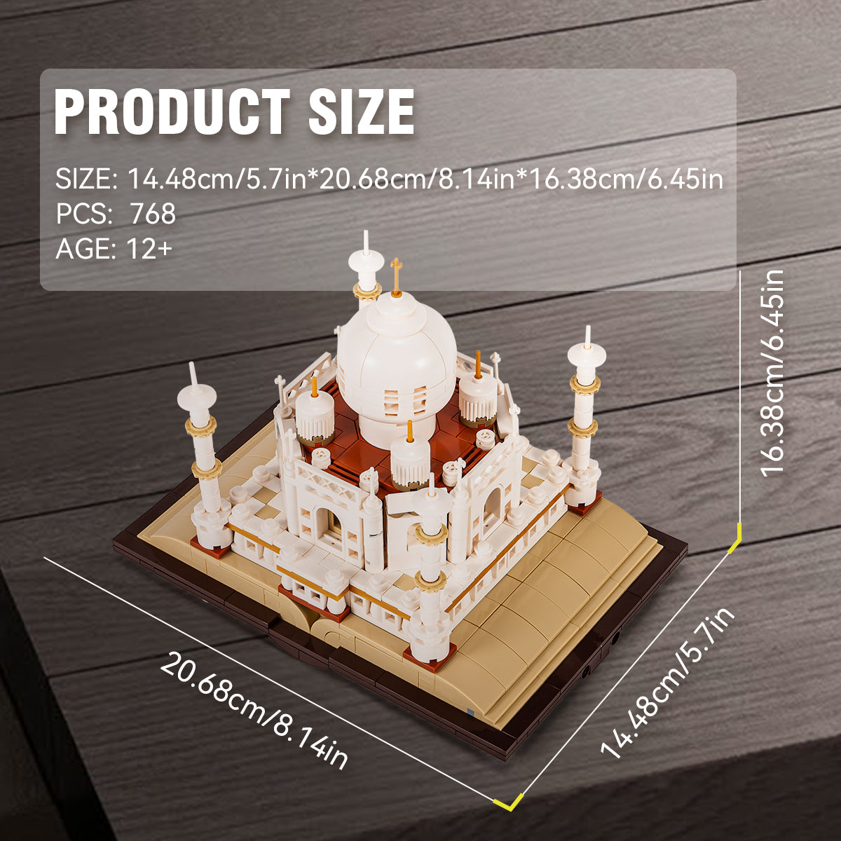 DAHONPA Magic Taj Mahal Building Block Set, 768 Pieces Decor Architecture Book Building Kit, Collectible and Display Toys Gift for Kids and Adults