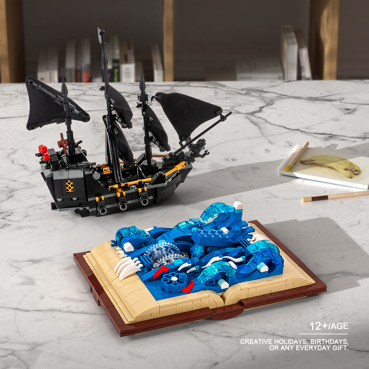 DAHONPA Grimoire Series Black Pearl Ship Building Blocks Toy Set with 919 Pieces