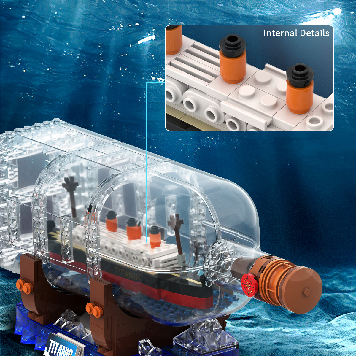 DAHONPA Ship Series Titanic Ship in a Bottle Building Blocks Set with 878 Pieces