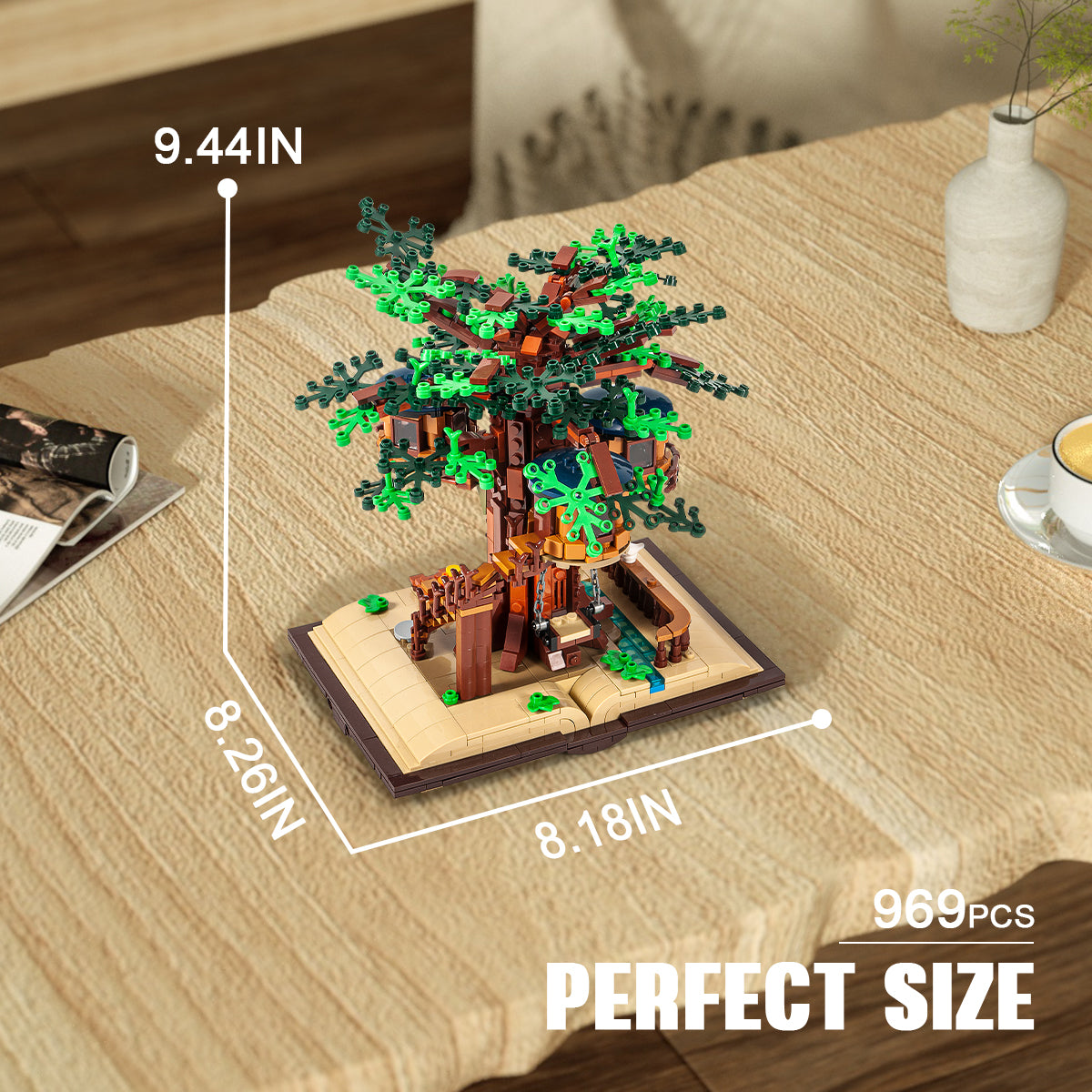 DAHONPA Grimoire Series Tree House Building Blocks Toys Set with 969 Pieces