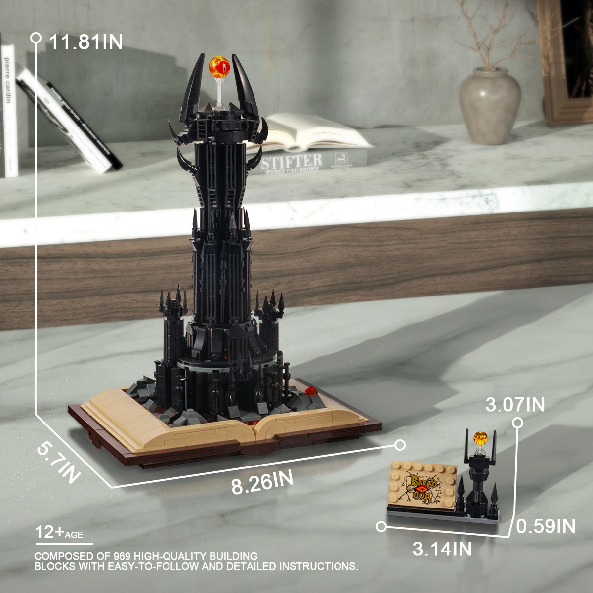 DAHONPA Grimoire Series Dark Tower Building Blocks Sets with 969 Pieces