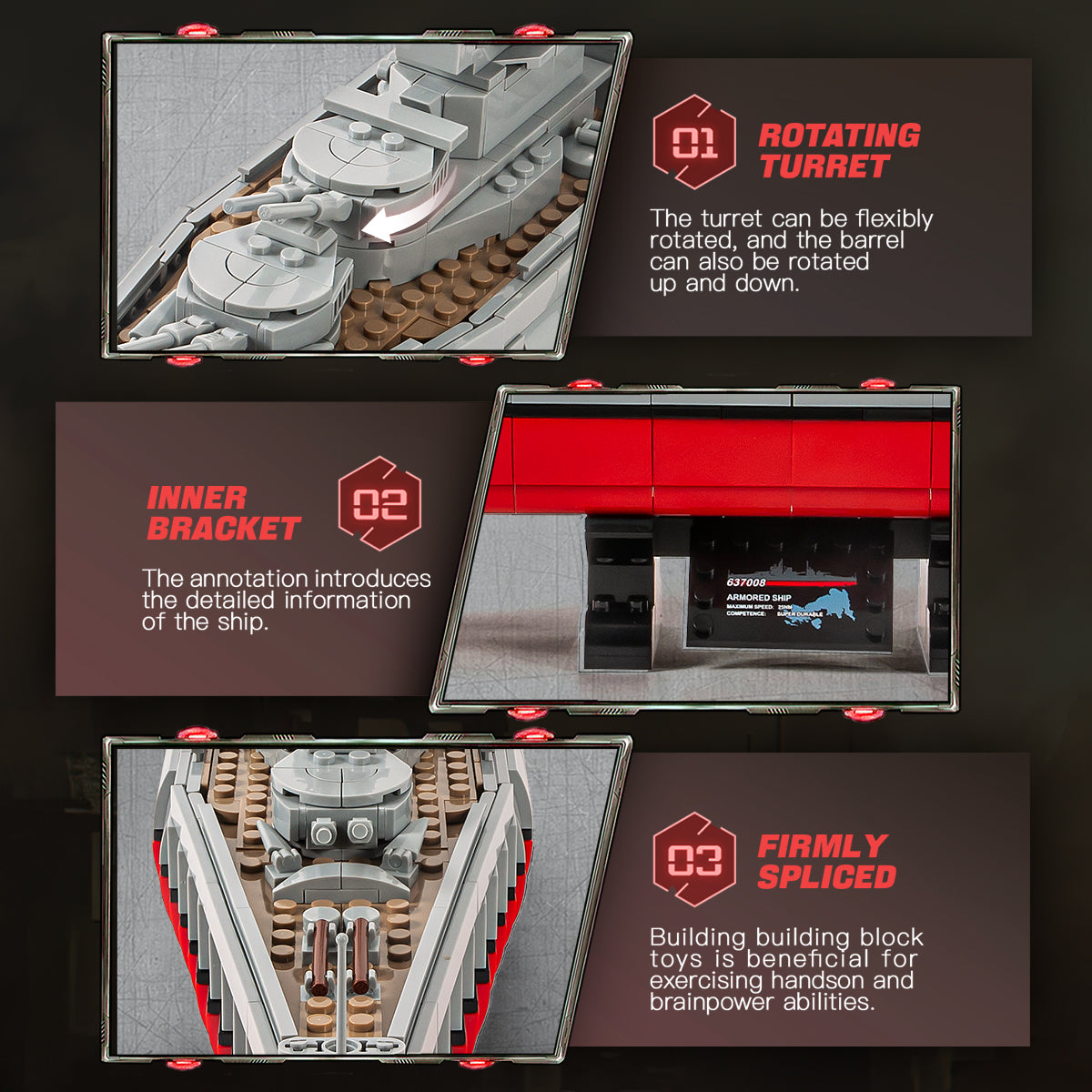 DAHONPA Ship Series Queen Elizabeth Class Battleship Building Blocks Set with 1564 Pieces