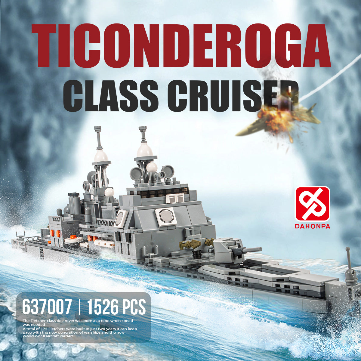 DAHONPA Ship Series Ticonderoga-Class Cruiser Building Blocks Set with 1528 Pieces