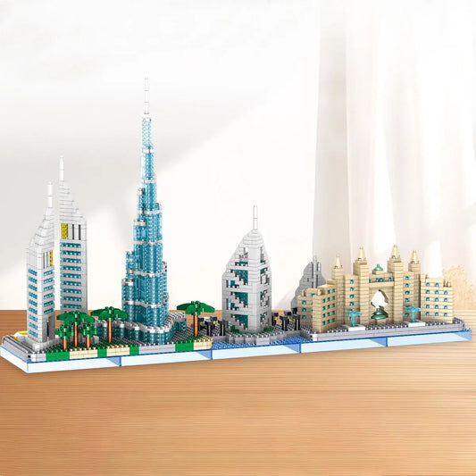 DAHONPA Dubai Skyline Architecture Micro Building Blocks Set, 2220 Pieces with Iconic landmarks Building, City Line Collection Model, Gift for Kid and Adult DAHONPA