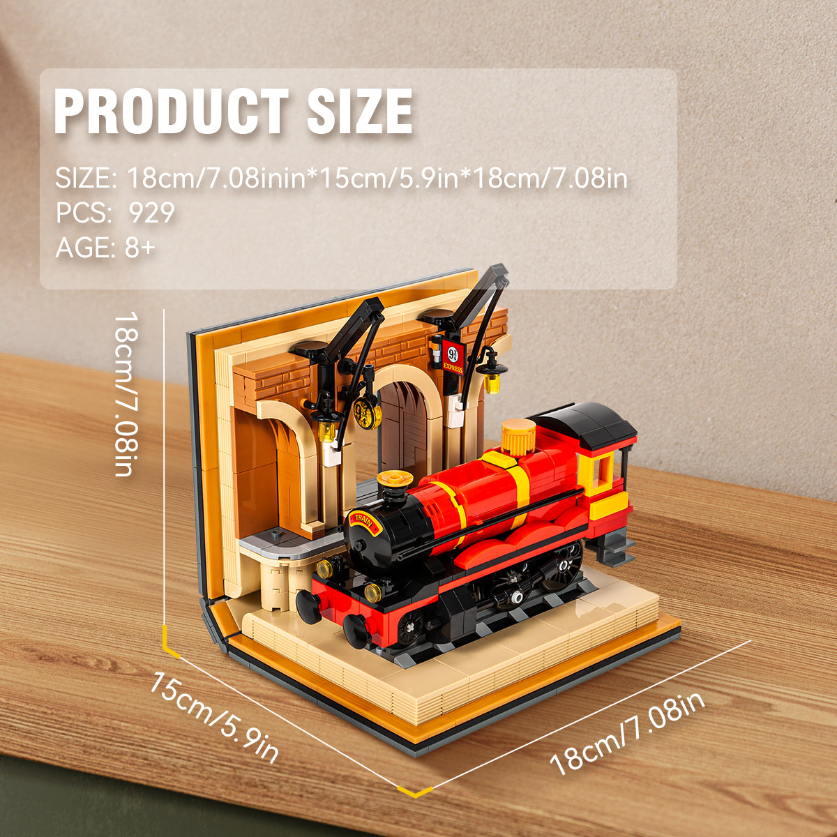 DAHONPA Magic Express Train Building Block Set, 929 Pieces Building Kit Collectible and Display Toys Gift for Kids and Adults