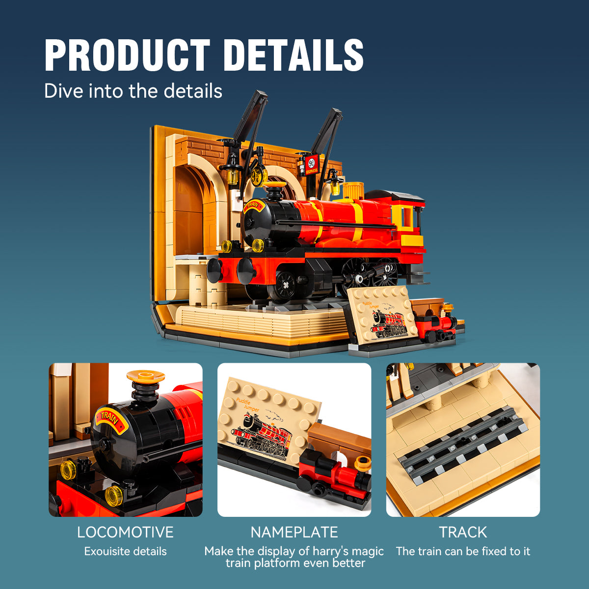 DAHONPA Magic Express Train Building Block Set, 929 Pieces Building Kit Collectible and Display Toys Gift for Kids and Adults