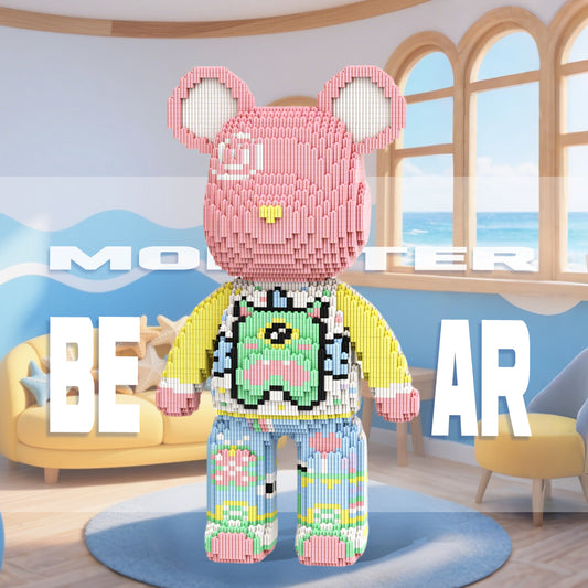DAHONPA Cool Graffiti Monster Bear Micro Building Blocks Set (5700 PCS) – DIY Childlike Trendy Bear Figurine Toy for Kids & Adults
