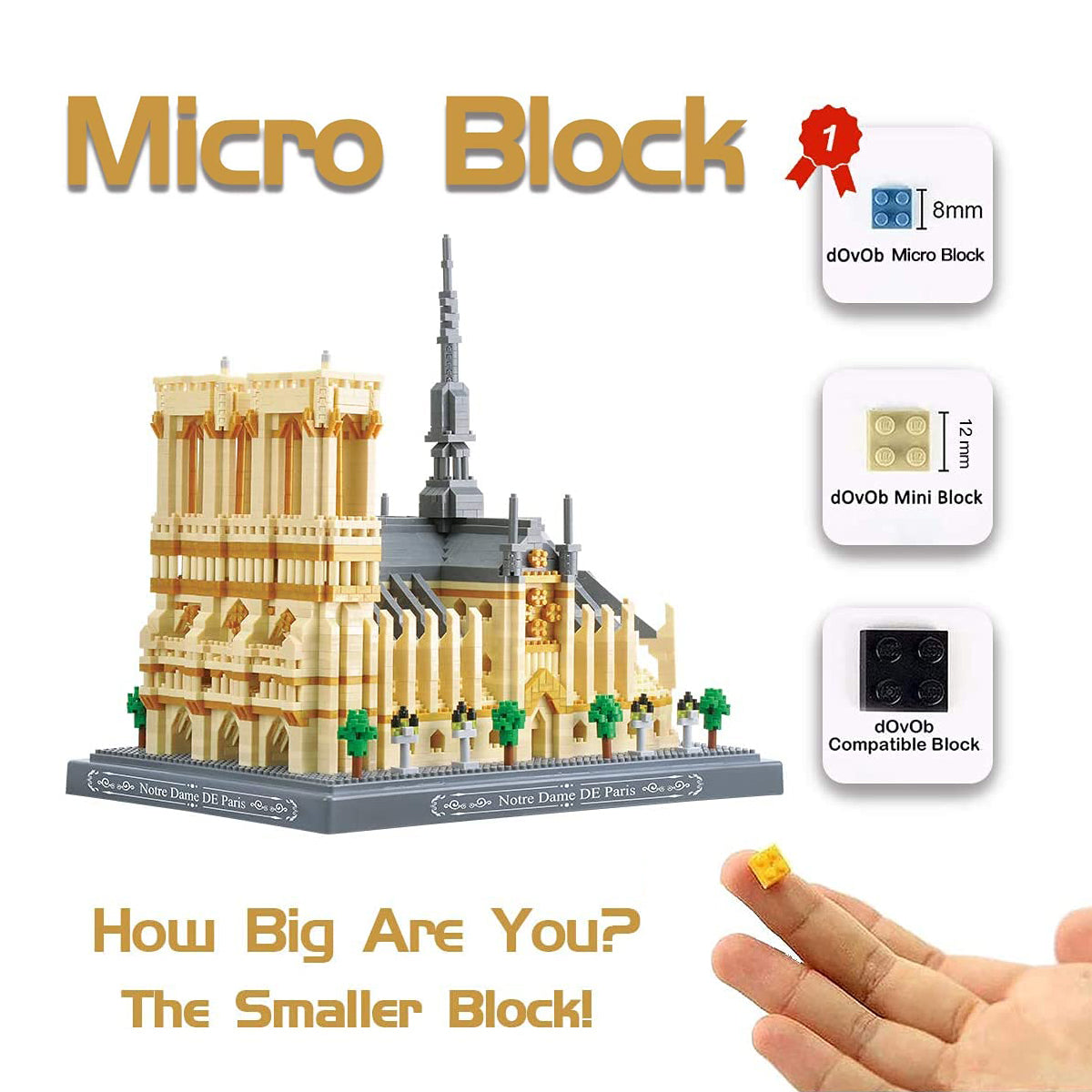 DAHONPA Architecture Series Notre Dame de Paris Micro Mini Building Blocks Set with 4018 Pieces