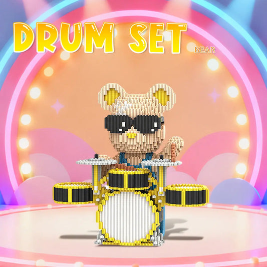 DAHONPA Drummer Bear Micro Building Blocks Set (6850 PCS) – DIY Music Bearbrick Toy for Kids & Adults DAHONPA