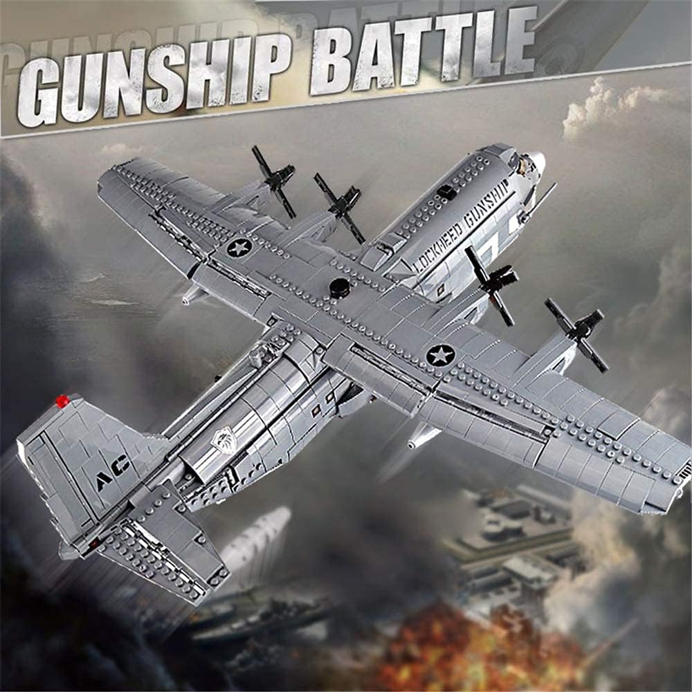 DAHONPA Military Series AC130 Aerial Gunboat Building Blocks Set with 1713 Pieces
