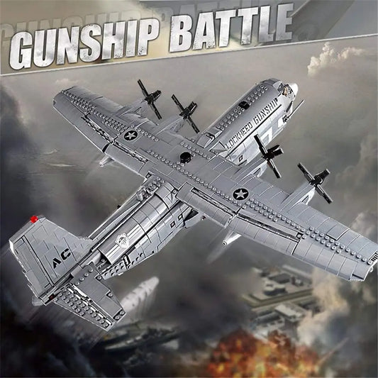 DAHONPA Military Series AC130 Aerial Gunboat Building Blocks Set with 1713 Pieces DAHONPA