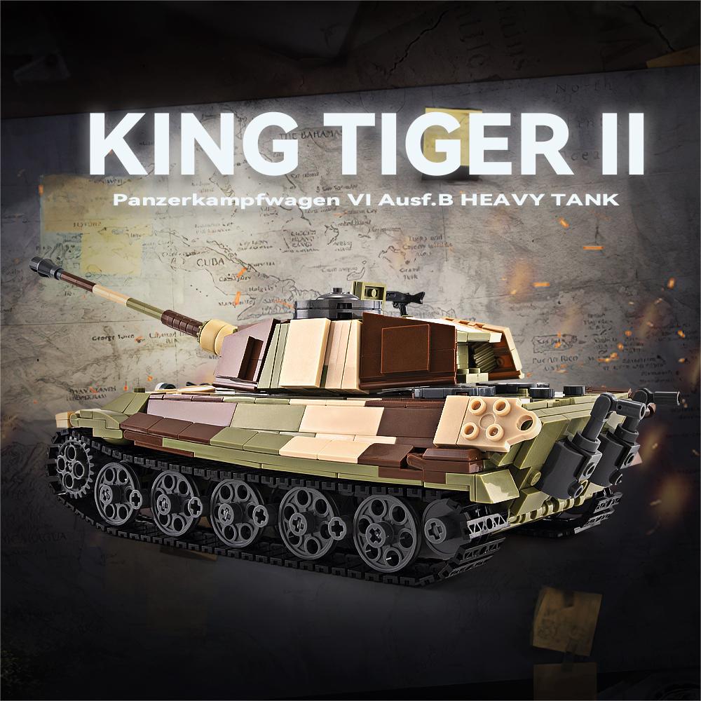 DAHONPA Military Series Tiger II Tank Building Blocks Set with 900+ Pieces