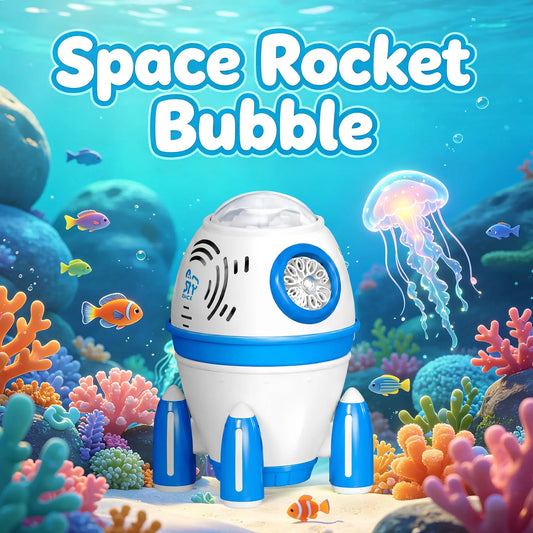 Dahonpa Space Rocket Bubble Machine for Kids – Handheld Electric Bubble Toy with Automatic Bubble Blower, Colorful Light Effects, Safe Plastic, Indoor & Outdoor Fun DAHONPA