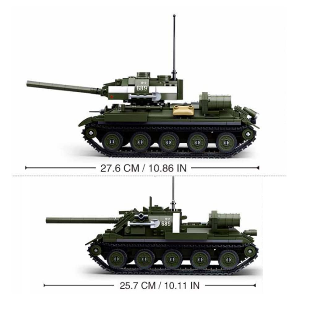 DAHONPA Military Series T-34/85 Tank Army Building Blocks Set with 687 Pieces