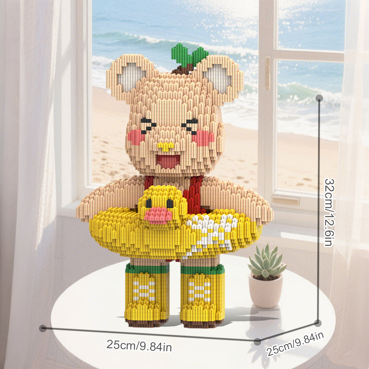 DAHONPA Swimming Ring Bear Brick Micro Building Blocks (4300 PCS), Bearbricks Set Creative Home & Office Decor, Gift for Adults and Kids