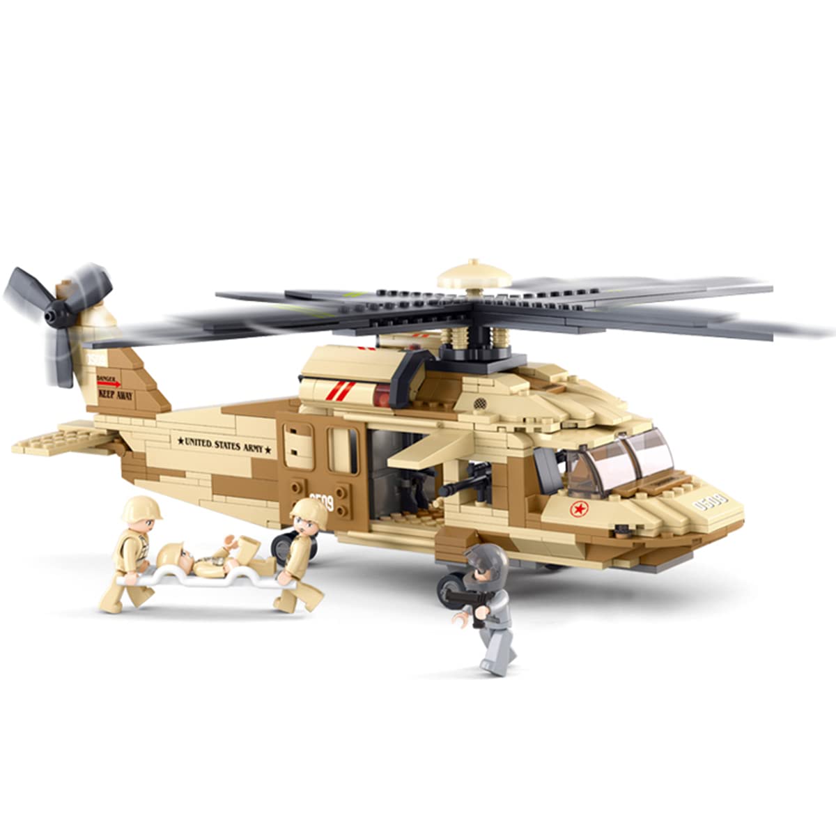 DAHONPA Military Series UH-60L Black Hawk Helicopter Army Airplane Building Blocks Set with 439 Pieces