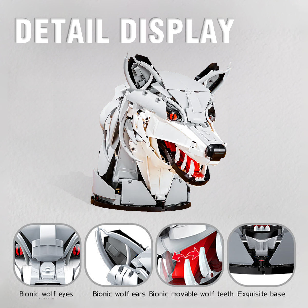 DAHONPA Wolf Head Creative Decoration Series Animal Building Blocks Set Gift for Adults and Kids, Room Desk Decor or Wall Hanging - 992 PCS