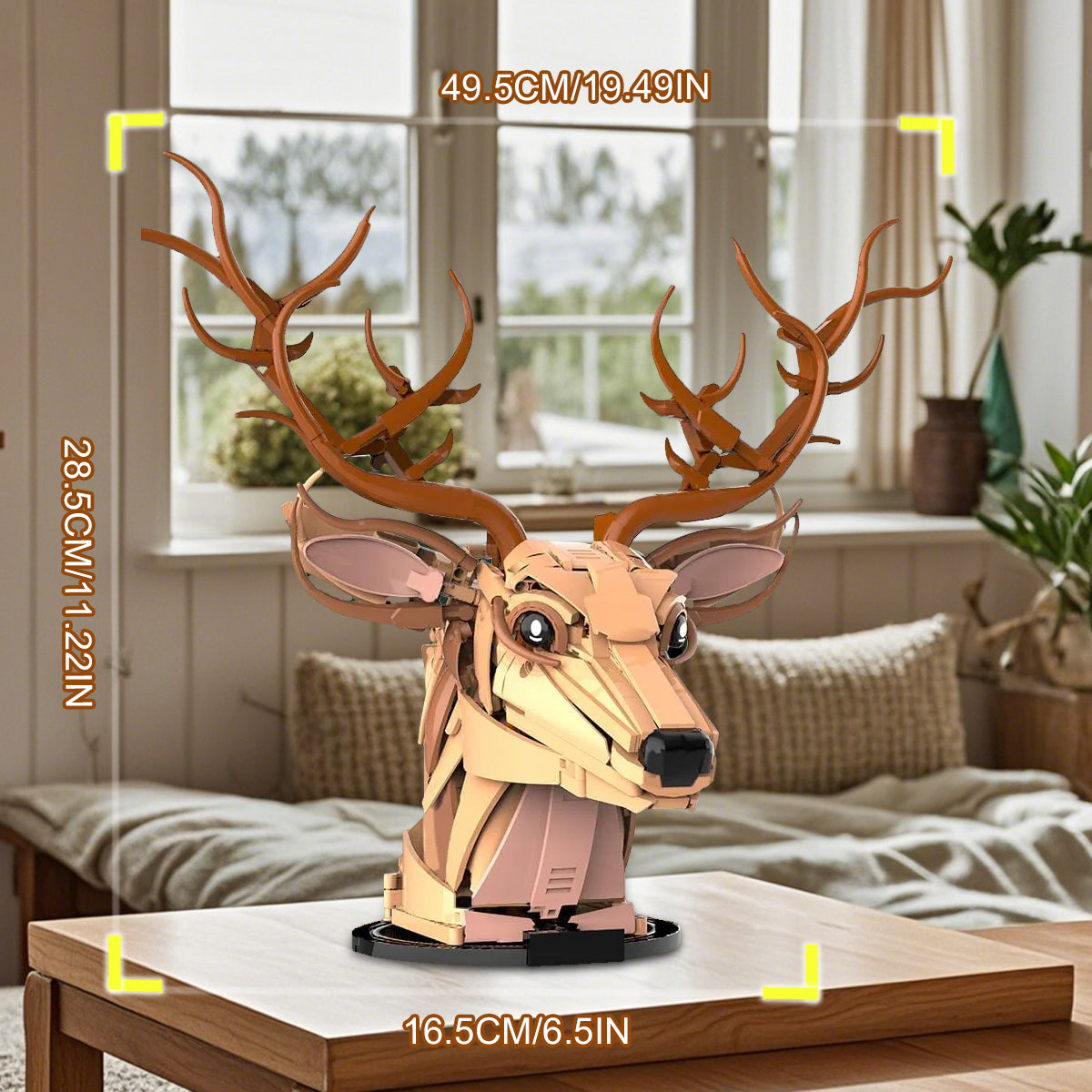 DAHONPA Deer Head Creative Decoration Series Animal Building Blocks Set(1070 PCS)Gift for Adults and Kids, Room Desk Decor or Wall Hanging