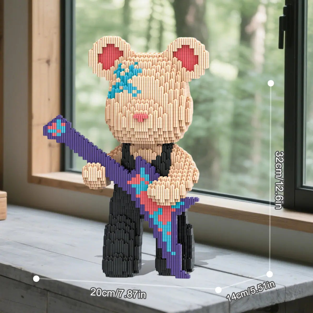 DAHONPA Animal Guitar Bearbrick Micro Building Blocks for Adults (3150 PCS), Bear Bricks Set Creative Home & Office Decor, Gift for Adults and Kids DAHONPA