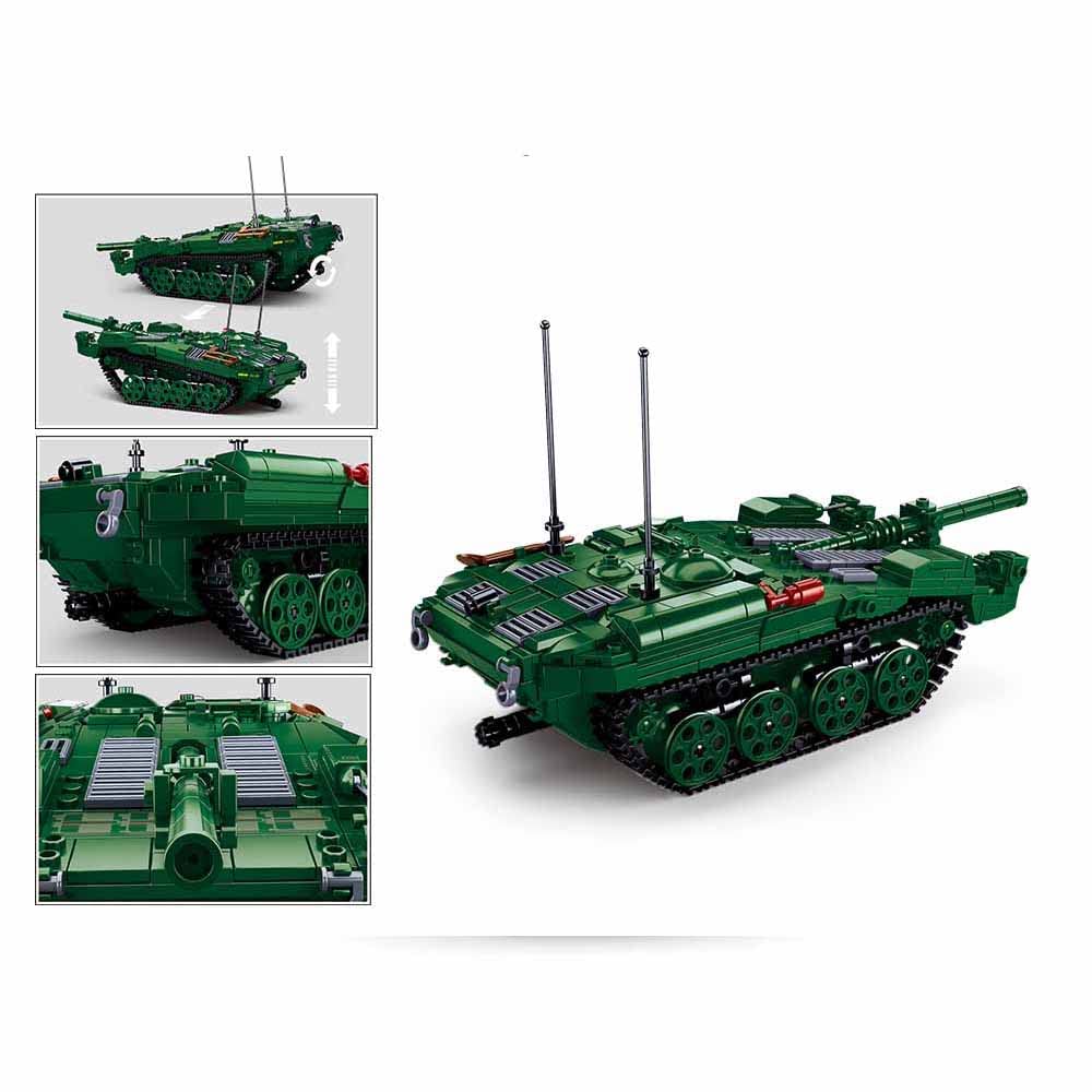 DAHONPA Military Series Stridsvagn 103 Tank Army Building Blocks Set with 692 Pieces