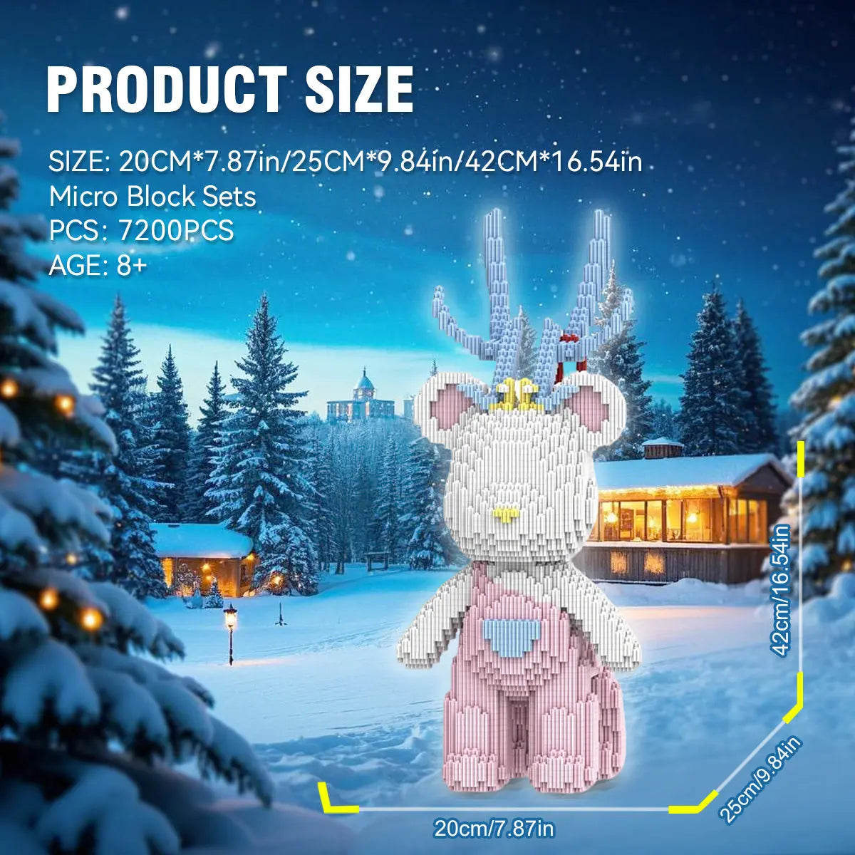 DAHONPA Dragon Horn Bear Micro Building Blocks Set (4750 PCS) – DIY Cute Trendy Bear Figurine Toy for Kids & Adults DAHONPA