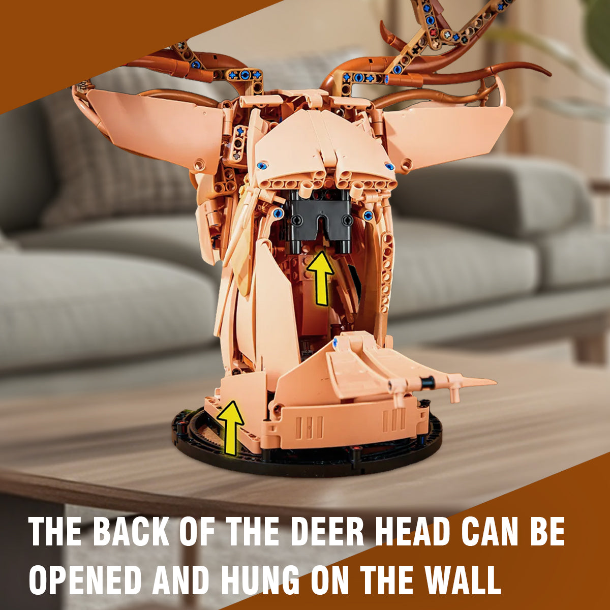 DAHONPA Deer Head Creative Decoration Series Animal Building Blocks Set(1070 PCS)Gift for Adults and Kids, Room Desk Decor or Wall Hanging