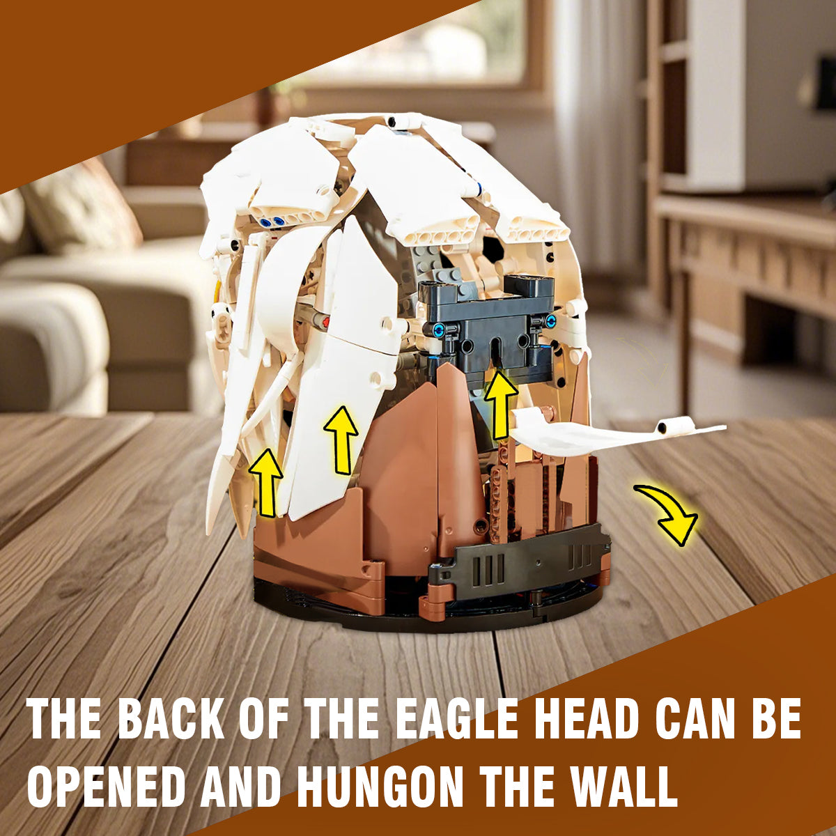 DAHONPA Eagle Head Creative Decoration Series Animal Building Blocks Set(1082 PCS) Gift for Adults and Kids, Room Desk Decor or Wall Hanging