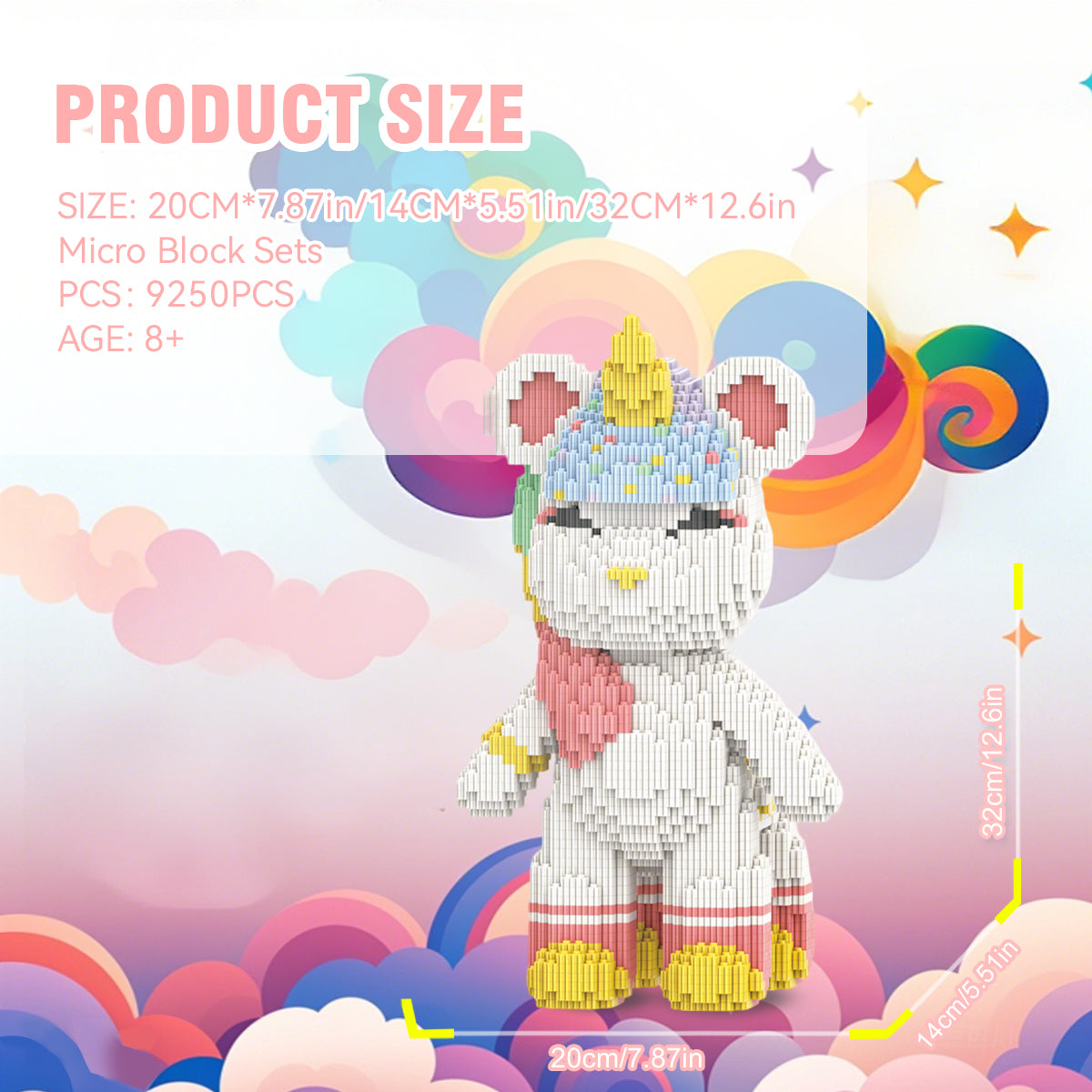 DAHONPA Animal Rainbow Unicorn Micro Building Blocks Set for Adults (5100 PCS), Creative Home & Office Decor Bricks Set, Collectible Display Model Gift for Adults and Kids