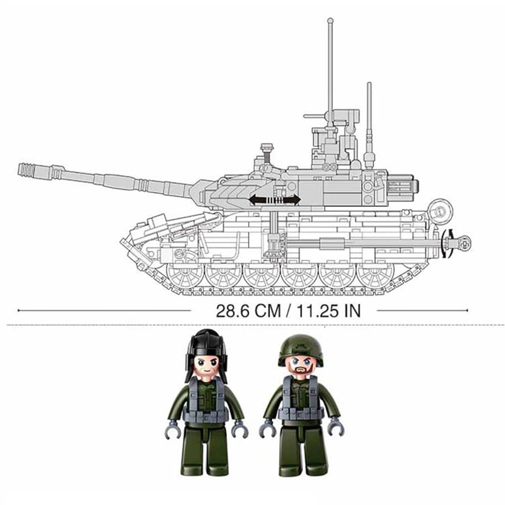 DAHONPA Military Series T-90MS Tank Army Building Block Set with 758 Pieces