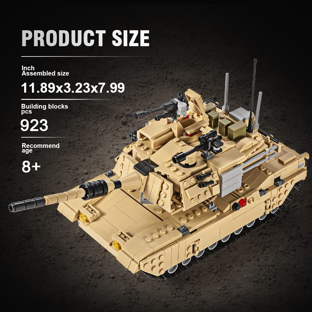 DAHONPA Military Series M1A2 Abrams Tank Building Blocks Set with 923 Pieces