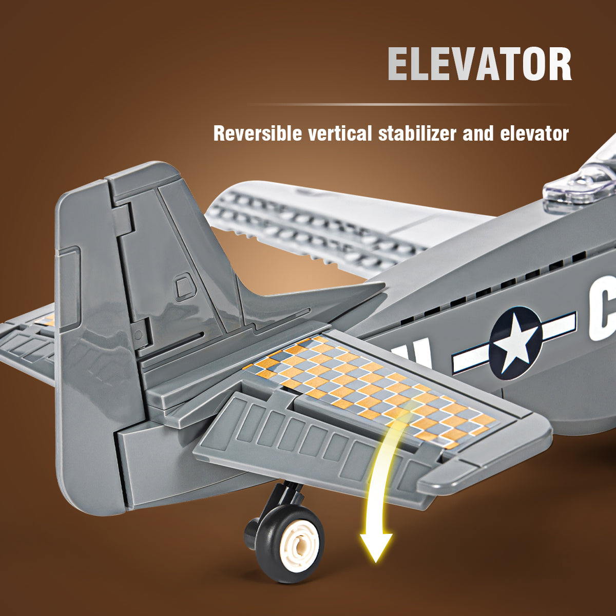 DAHONPA Military Series P51 Fighter Building Blocks Set with 258 Pieces
