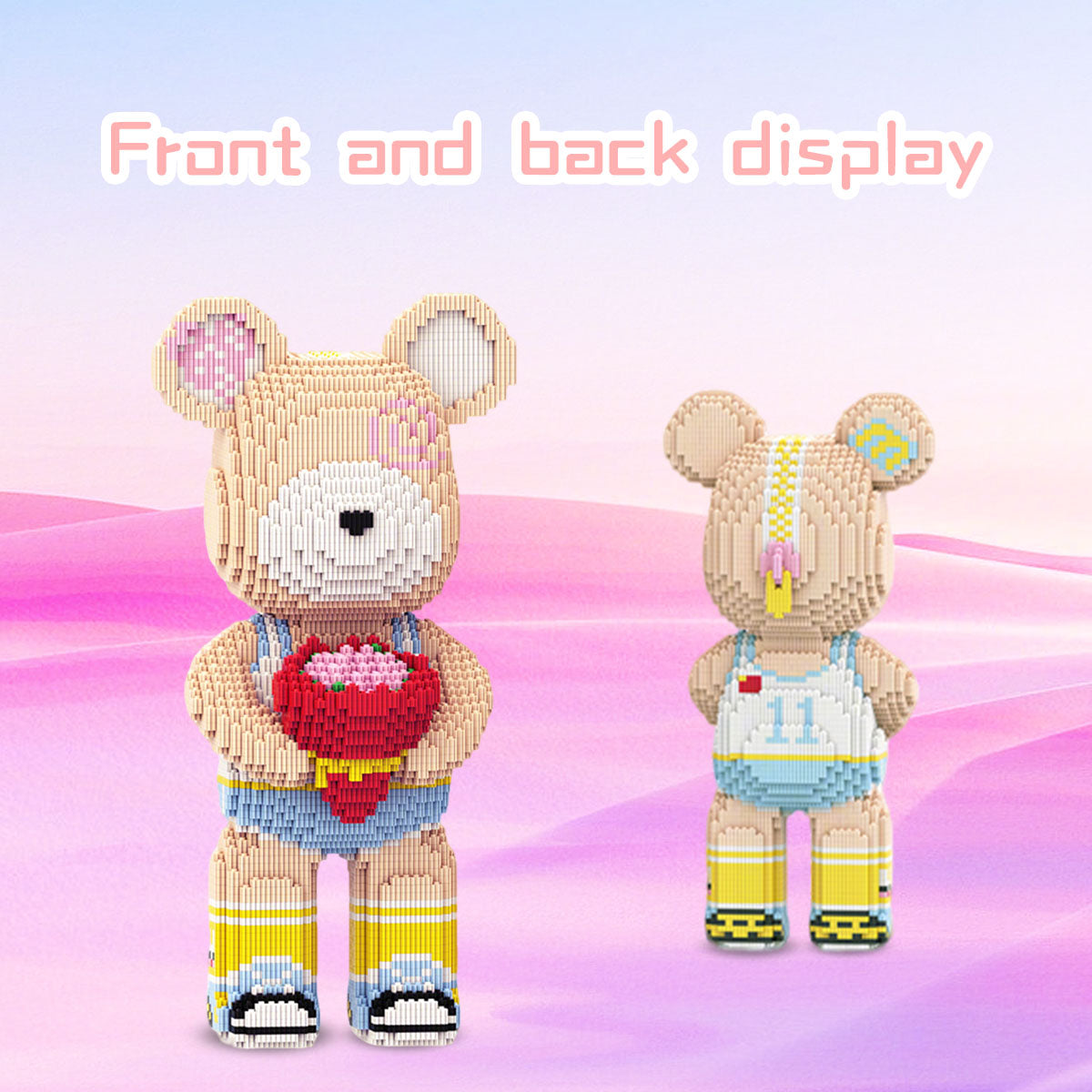 DAHONPA Animal Rose Flower Bear Micro Building Blocks for Adults (5550 PCS), Bear Bricks Set Creative Home & Office Decor, Gift for Adults and Kids