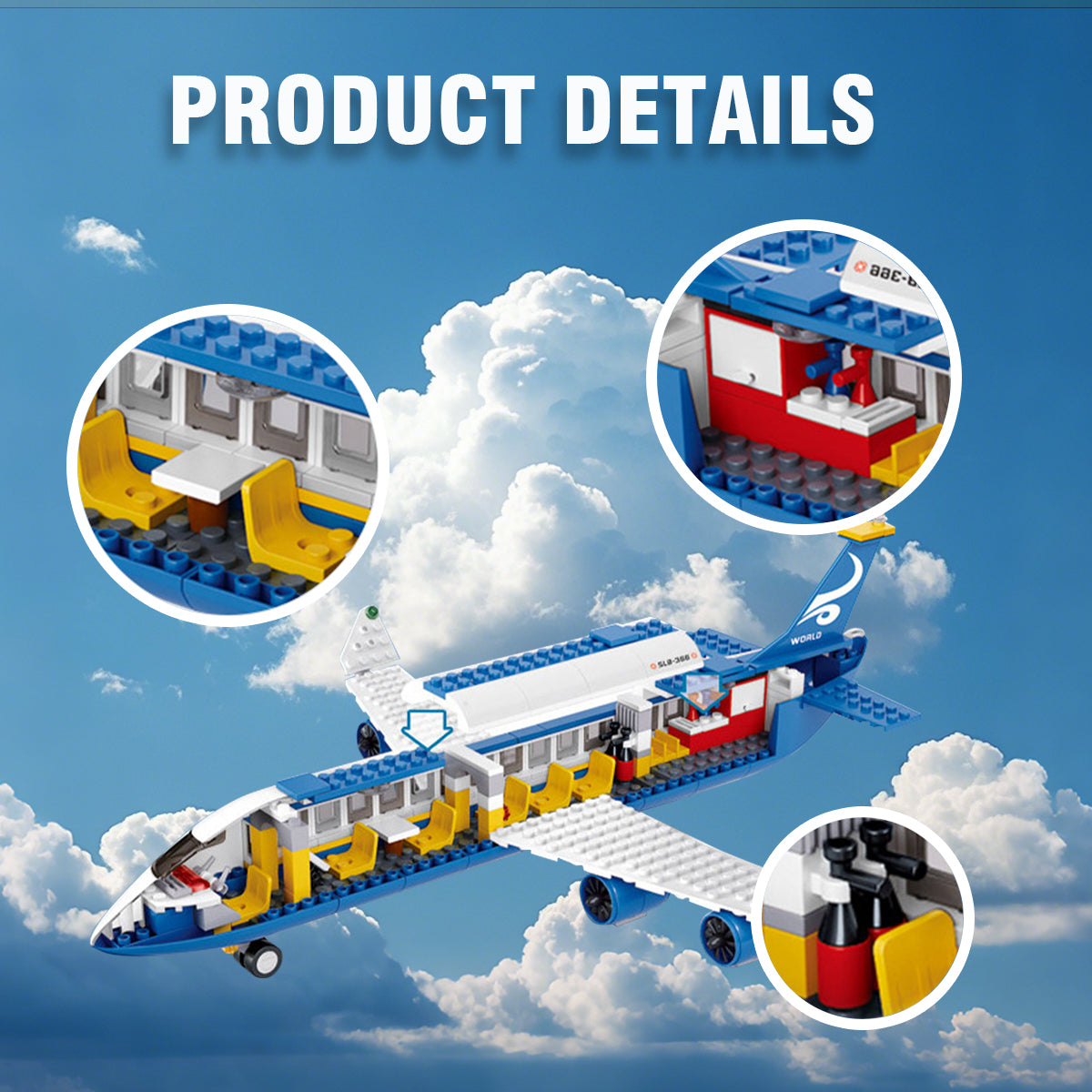 DAHONPA City Passenger Airplane Building Set, Airport Helicopters Plane Building Block Toy, Planes Model Toys Gifts for Kids Boys Girls