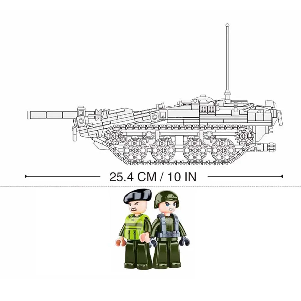 DAHONPA Military Series Stridsvagn 103 Tank Army Building Blocks Set with 692 Pieces DAHONPA