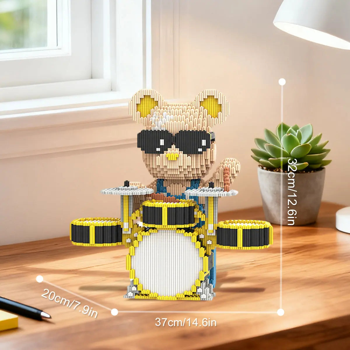 DAHONPA Drummer Bear Micro Building Blocks Set (6850 PCS) – DIY Music Bearbrick Toy for Kids & Adults DAHONPA