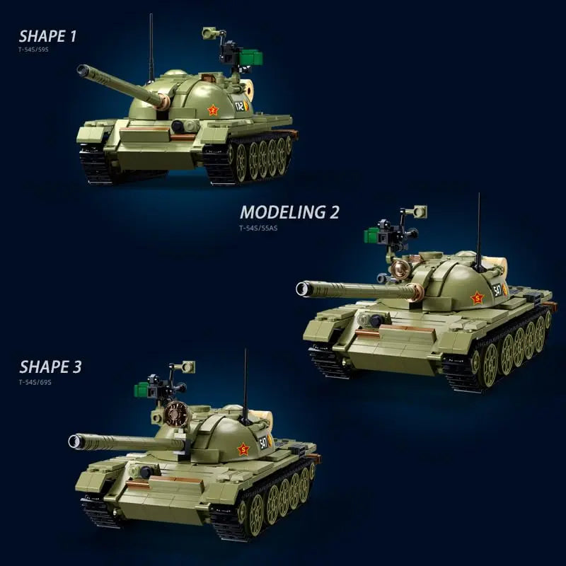 DAHONPA Military Series T-54S Medium Tank Army Building Blocks Set with 604 Pieces DAHONPA