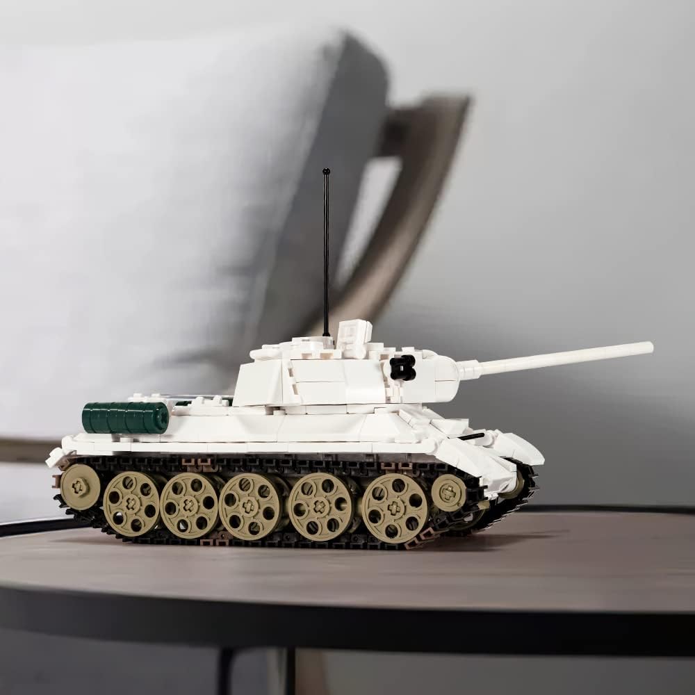 DAHONPA Military Seriies T-34 White Tank Building Blocks Set with 518 Pieces