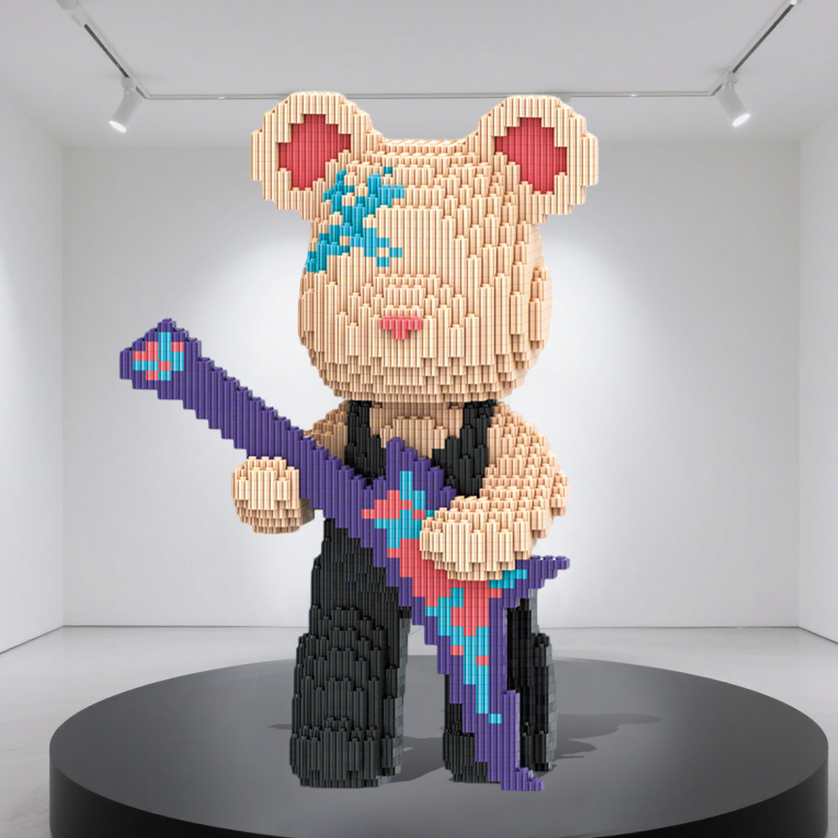 DAHONPA Animal Guitar Bearbrick Micro Building Blocks for Adults (3150 PCS), Bear Bricks Set Creative Home & Office Decor, Gift for Adults and Kids