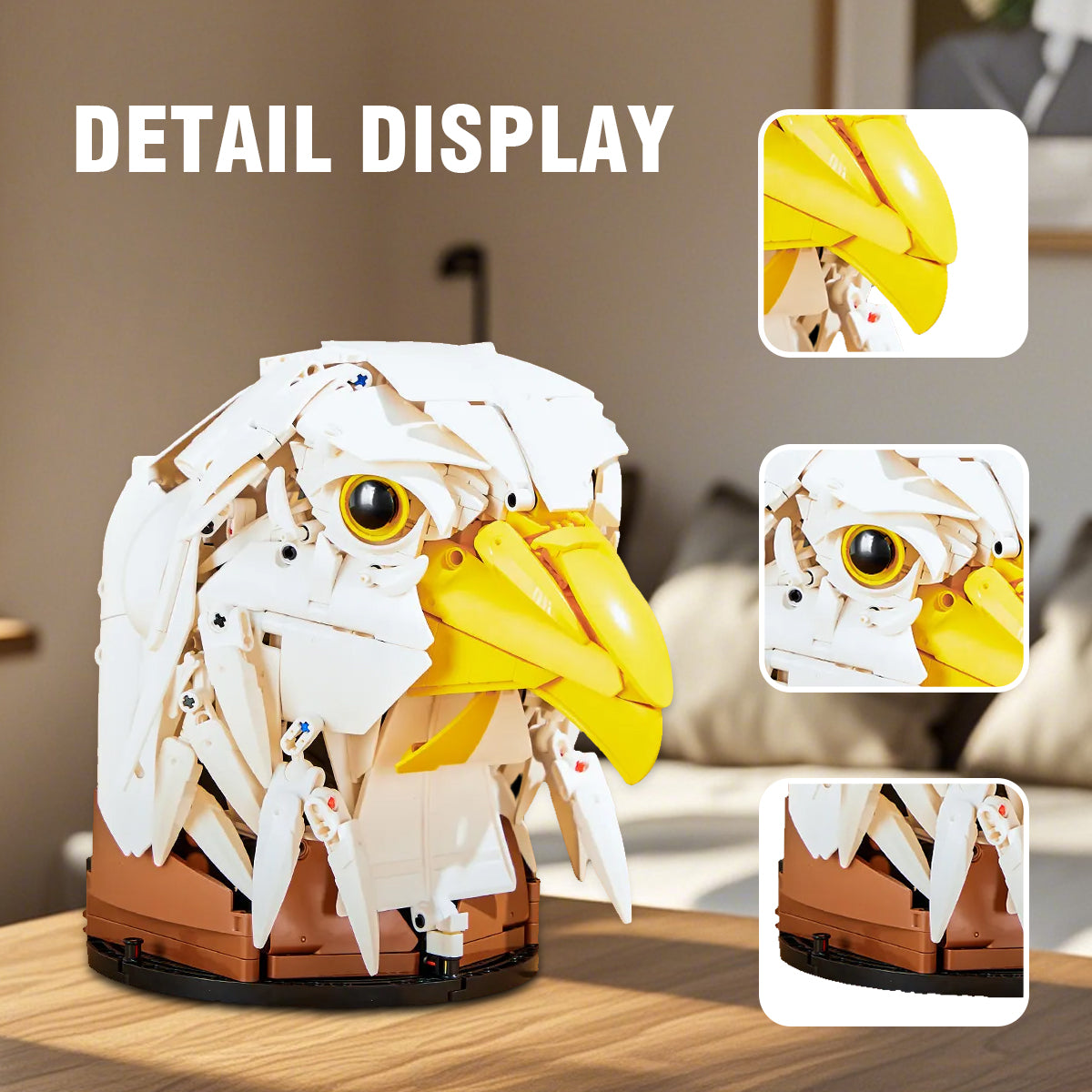 DAHONPA Eagle Head Creative Decoration Series Animal Building Blocks Set(1082 PCS) Gift for Adults and Kids, Room Desk Decor or Wall Hanging