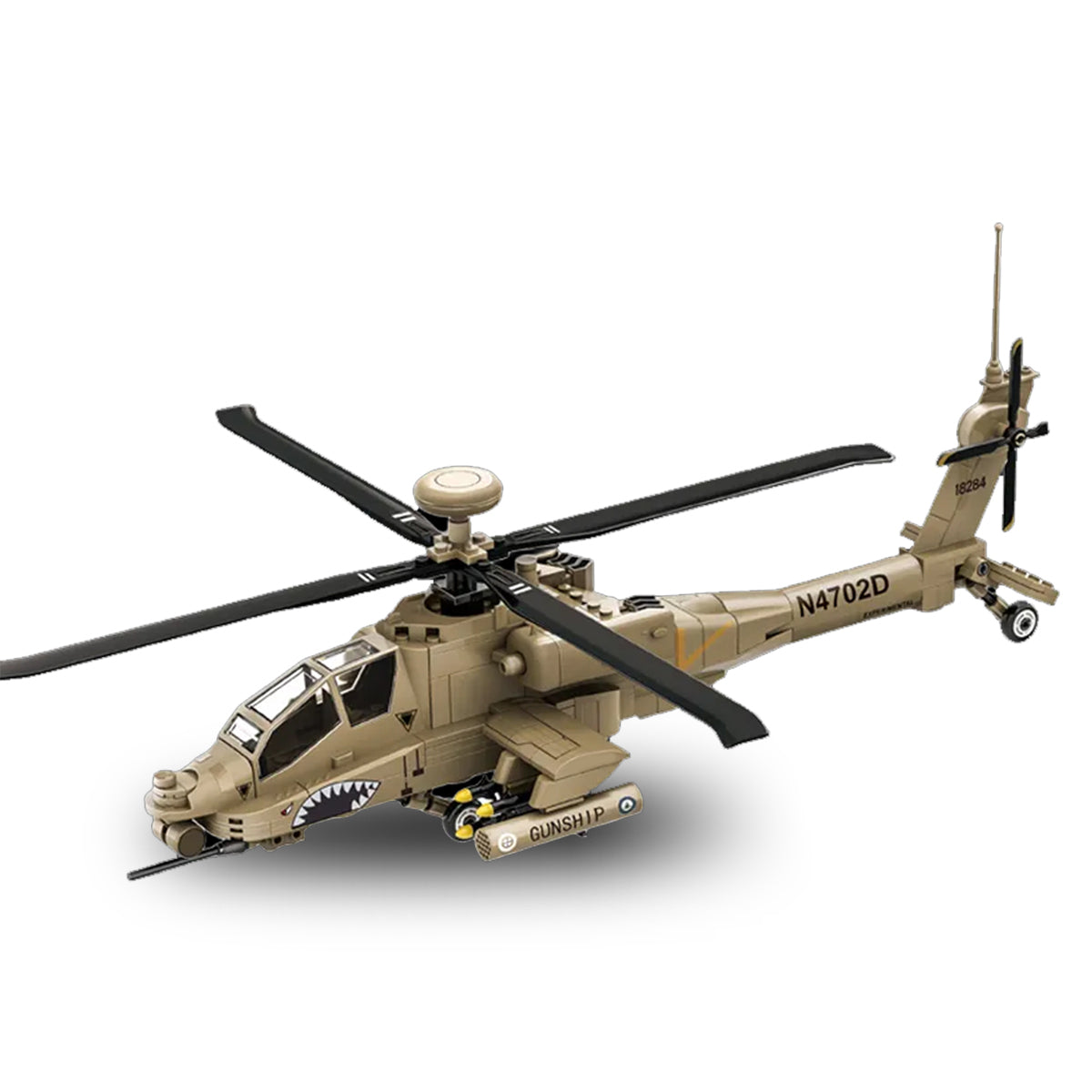 DAHONPA AH-64 Apache Helicopter Military Army Airplane Building Bricks Set, 255 Pieces Air-Force Build Blocks Toy, Gift for Kid and Adult.